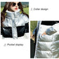 Silver Shiny Face Down Jacket Women Mid-length Colorful Antifreeze Shiny Leather Waterproof Casual Jacket