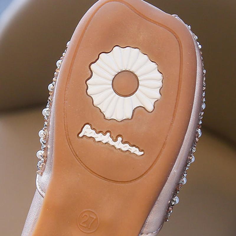 Children Sandals Princess Style Party Shoes for Girls Glitter Wedding Girl Sandals Crystal High Heel Shoes Gold Sandal