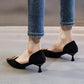 5cm Small Heels All-match Pointed Toe Low-heeled Single Shoes Women Spring and Autumn Mid-stiletto French High-heeled Shoes Summer