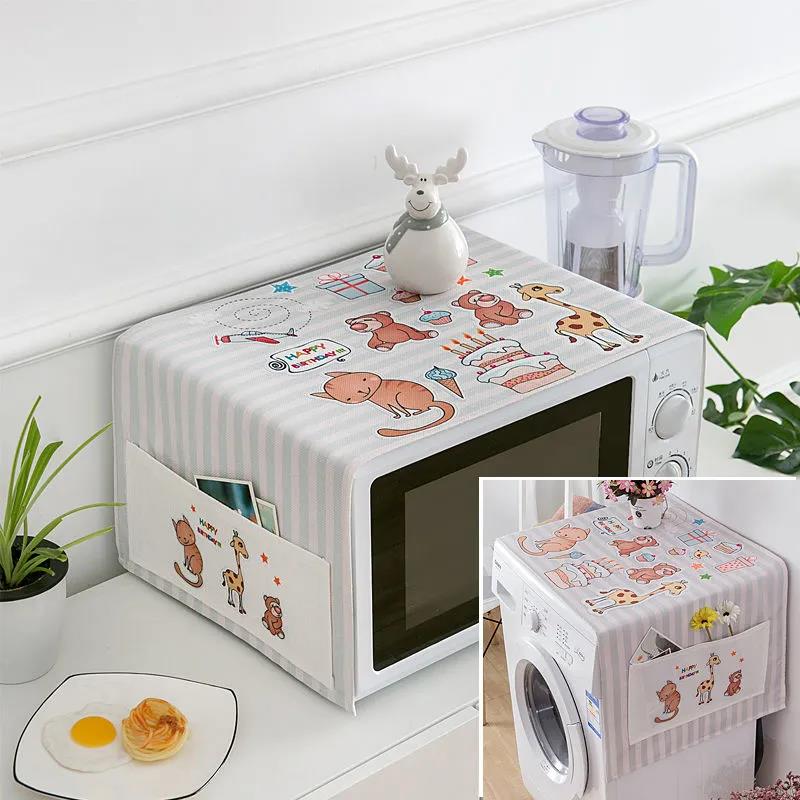 Microwave Oven Dust Cover European Fabric Dust Curtain Kitchen Household Storage Cover Towel