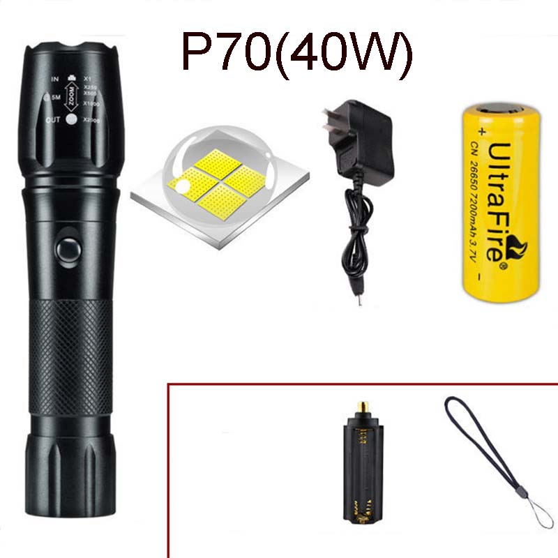 P70 Flashlight Strong Light Rechargeable Ultra-bright Long-range Special Forces Field Outdoor Household Xenon Small Led Light