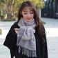 Women's Winter Long Warm Warm Fringed Plaid Dual-use Shawl Wild Collar Loose Shawl Comfortable Warm Fabric Soft