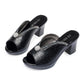 Summer Rhinestone Casual Thick-soled High-heeled Shoes Thick-heeled Slippers Women's Waterproof Platform Non-slip Sandals and Slippers