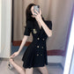 Summer French Design Suit Dress Women's Fashion Temperament Waist Pleated Suit Skirt