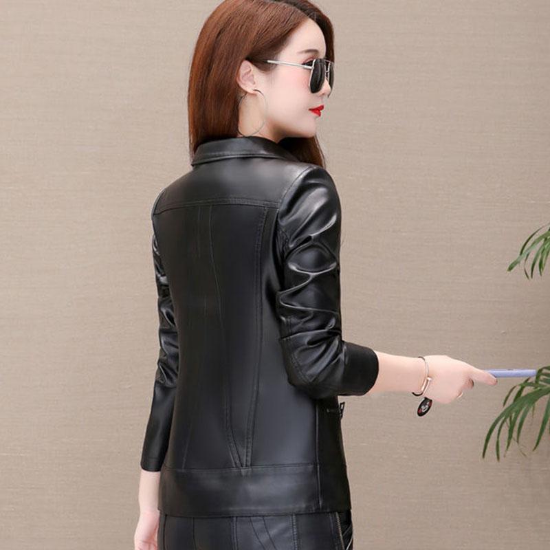Women's Sheepskin Leather Jacket Autumn and Winter Short  Leather Jacket Slim Large Size Motorcycle Motorcycle Jacket   Sheepskin Coats