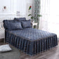 3pcs/set Korean Queen-size Bed Skirt Thick One-piece Bed Sheets Cute Princess Style Sheets