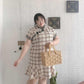 Fat Girl 300 Kg Extra Large Plaid Dress Summer New Product Improved Version Loose and Thin Ruffled Cheongsam Women