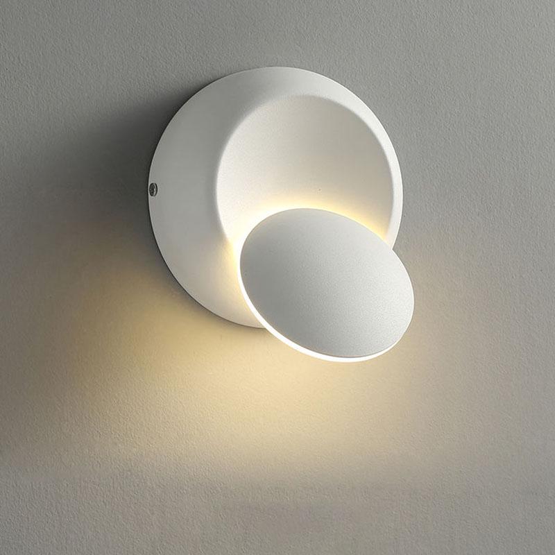 LED Wall Lamp 360 degree rotation adjustable bedside lights creative wall lamp aisle round lamp