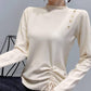 Knitwear Women's Autumn and Winter New Sweater Loose Joker Drawstring Design Tops Long Sleeve