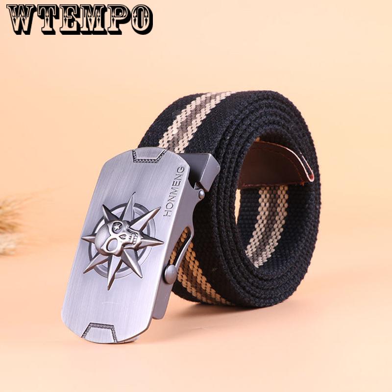 High Quality Canvas Belt Men And Women Jeans Belt Casual Strap Colors Long Metal Buckle Belts