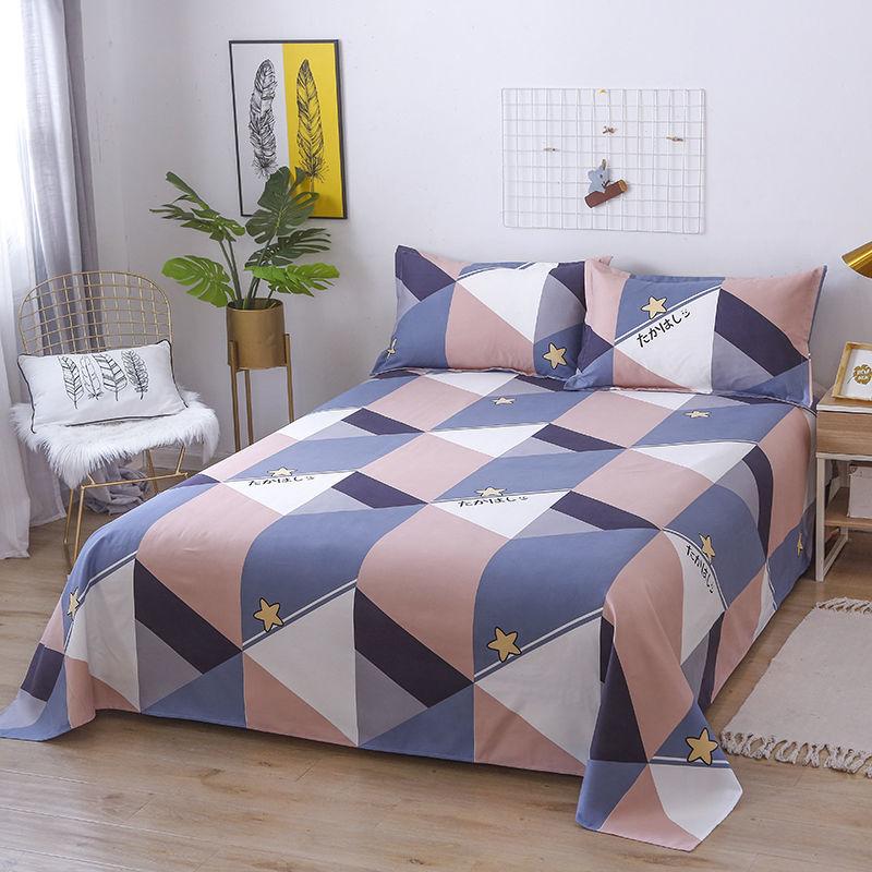 Bedding Three-piece Thick Bed Sheets Two Pillowcases Single and Double Bed Single Cotton Sheets Breathable Warm and Washable