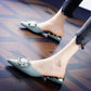 35-39 Summer Women All-match Shiny Slippers Outdoor Diamond High Heels Bohemian Beach Wear-resistant Non-slip Office Lady Pointed Sandals
