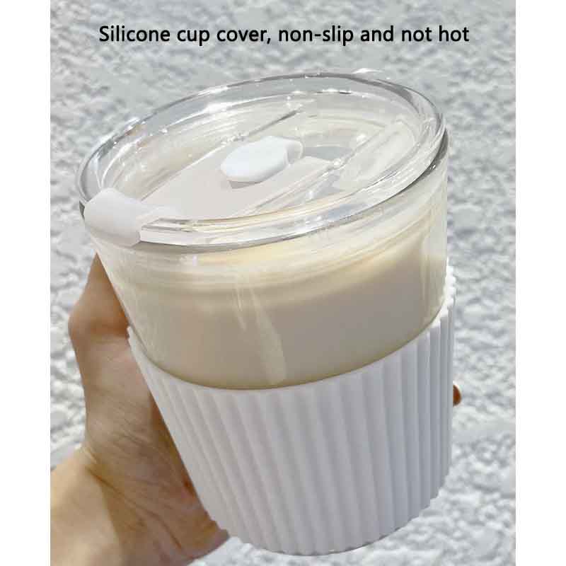 Straw Cup Milk Tea Cup Simple with Lid Portable Female Accompanying Cold Brew Coffee Water Cup