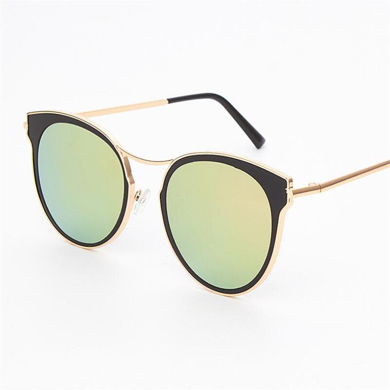 WTEMPO Summer Fashion Metal Big Frame Women Sunglasses   Colorful Lens Oversize Sunglasses Ladies