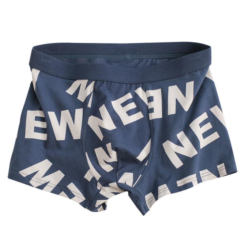 Men's Boxer Shorts Youth Four-corner Letter Printing Personality Mid-waist Men's Pants