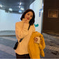 Pofulove Winter Retro Warm Turtleneck Sweater Schoolgirl Loose Pullover Solid Color Sweater