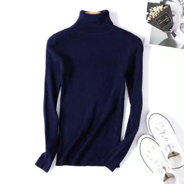 Women's Sweater Thickened Turtleneck Warm Autumn and Winter Knitted Women's Stretch Soft Pullover