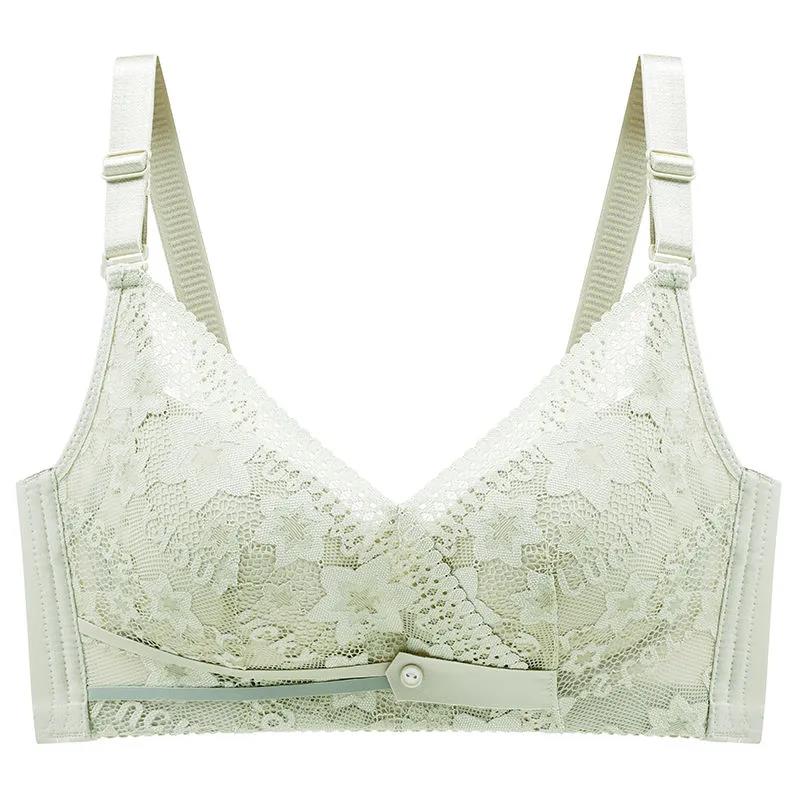 Summer Thin Sexy Lace Breathable Hole Cup Underwear Gathers Breasts Without Steel Ring Bra