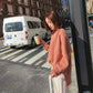 7 Colors Women Warm Solid Purple O-Neck Loose Sweater Blouse Simple Color Cute Sweaters