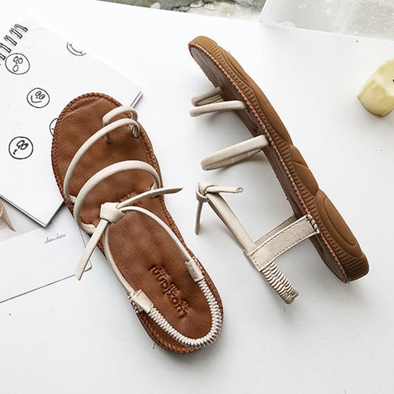 Sandals Female Students Korean Harajuku Style Shoes Summer Wear All-match Flat-bottomed Junior High School Ladies Shoes