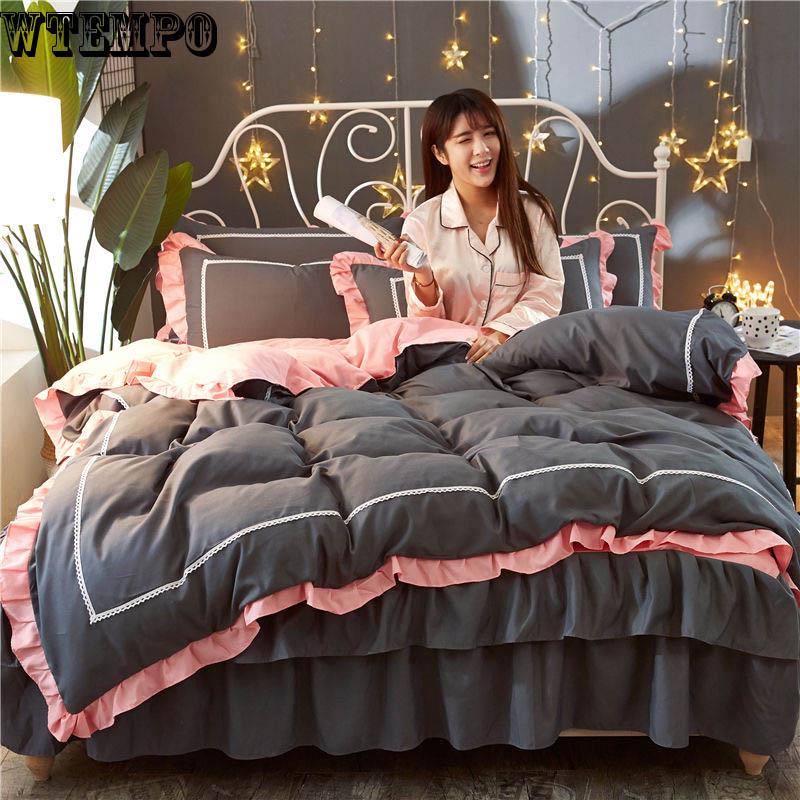 Home Printing Bedroom Aloe Vera Cotton Sanding  4 Sets of Bedding