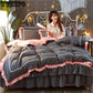 Quilt Cover Ice Silk Simulation Silk Solid Color Double Spell Simulation Silk Satin