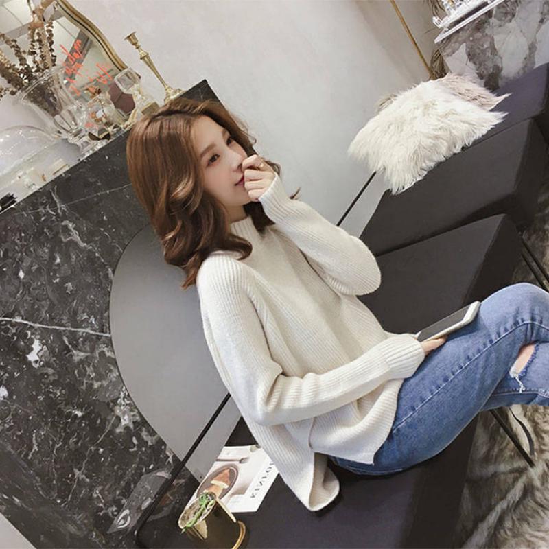 Pofulove half-neck women's decoration slim slim all-match fashion short knitted base shirt women