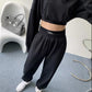 Gray Casual Sports Pants Women's Spring and Autumn Korean Style Loose High-waisted Footwear Pants Wide-leg Pants Tide
