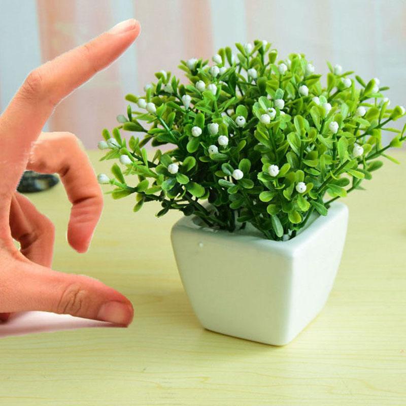 Simulation Green Plant Small Potted Bonsai Home Living Room Furnishings Indoor Desk Decoration Mini Fake Flower Potted Plants