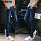 Men's  Jeans  Fashion Skinny Slim Painting Zipper Jeans