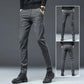 Men's Casual Cotton Linen Pants Business Plaid Trousers Straight Slim Long Pants Spring and Autumn Office Casual Pants