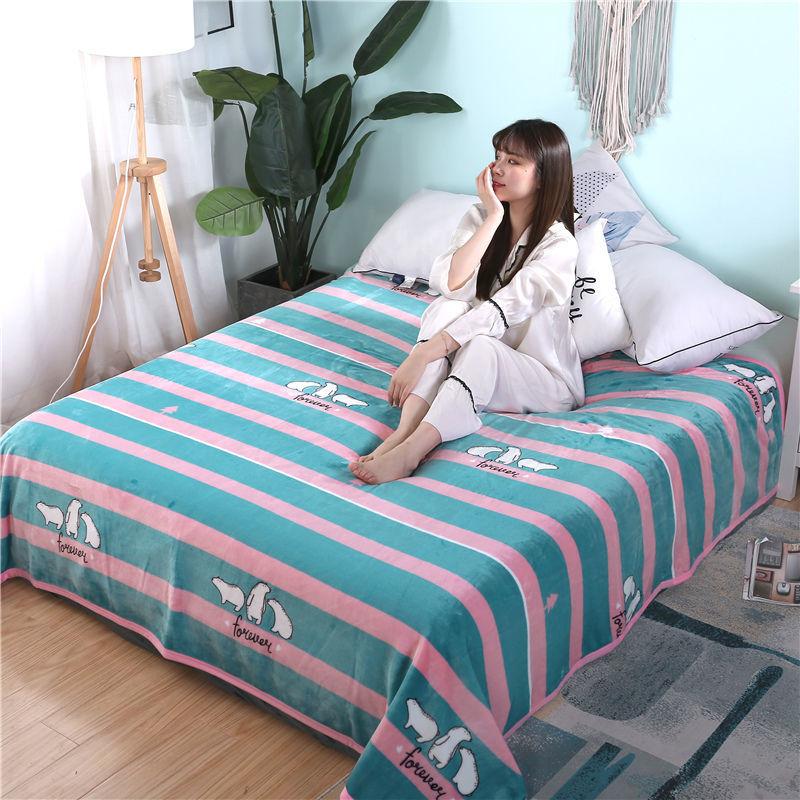 Winter Raschel Blanket Double-layer Thick Coral Fleece Blanket To Keep Warm Winter Blanket Super Soft and Breathable Warm Bed Sheet Siesta Blanket
