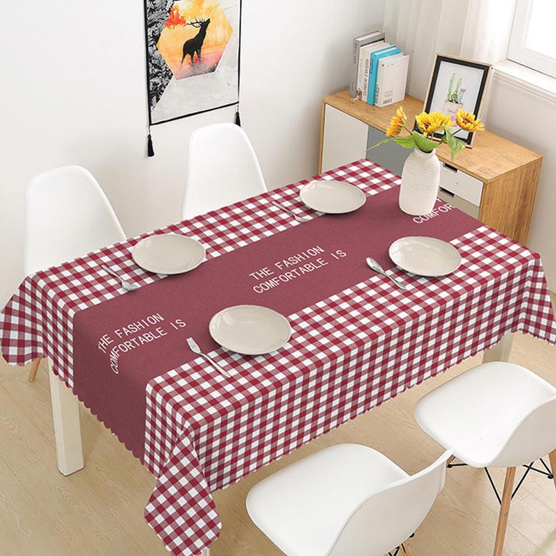 PVC Checkered Tablecloth Waterproof, Anti-scald, Oil-proof, Disposable Tablecloth Fabric Coffee Table Nordic Style Tablecloth