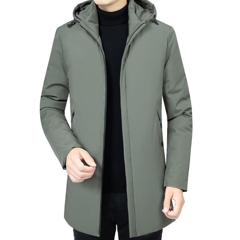 Mid-length Padded Jacket Men's Winter Jacket Down Padded Jacket Plus Velvet Thick Winter Padded Jacket Tide