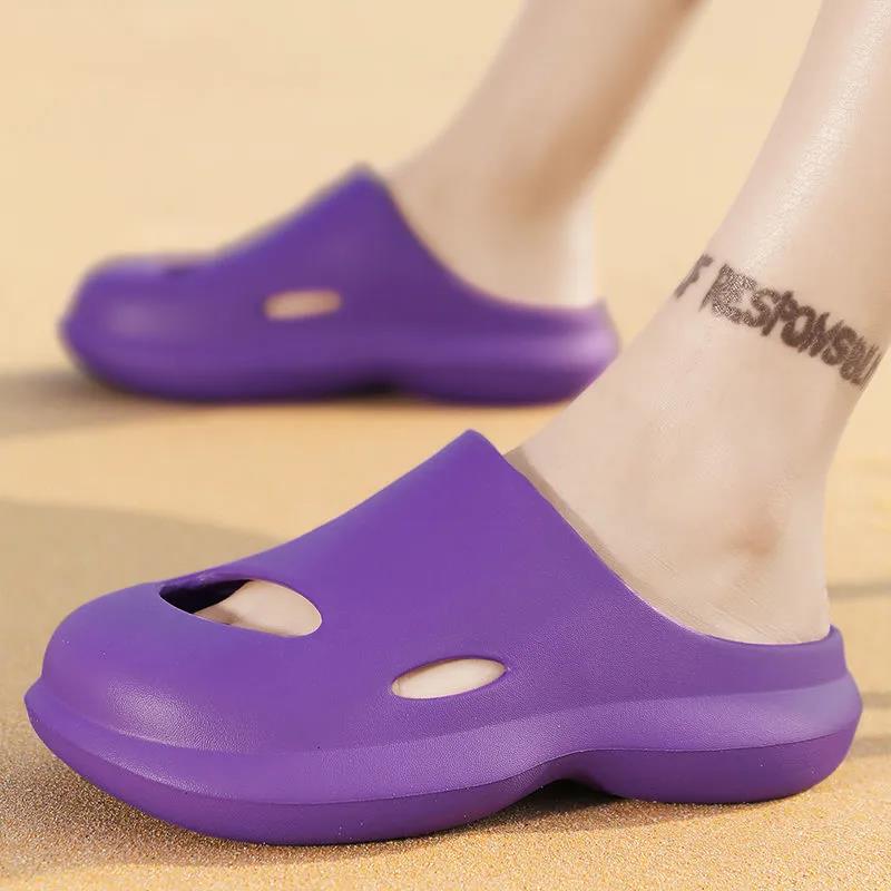 Men's and Women's Spring Summer Soft Beach Slippers Household Soft Sole Non-slip Large Size Couple Slippers