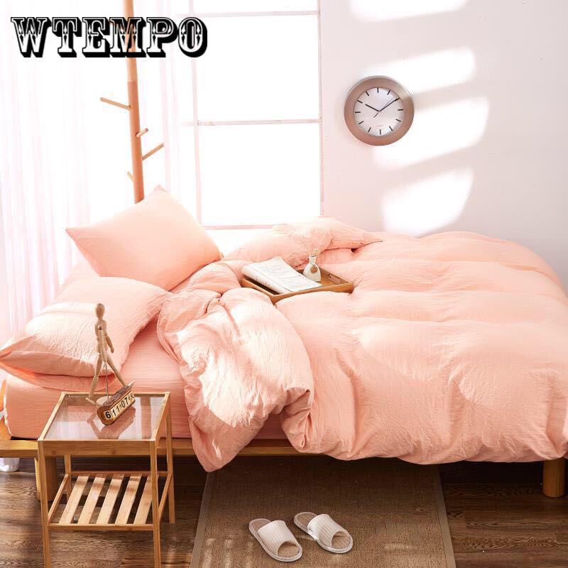 Bedding Solid Simple Bedding Set Duvet Cover Set King Queen Full Twin Bed Linen