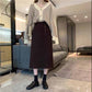 Knitted Half-length Skirt Autumn and Winter Female Korean Temperament Package Hip One-step Skirt Wild High-waisted Thin Mid-length A-line Skirt