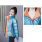 Women's Shiny Short Down Jacket Winter Korean Style Loose Quilted Jacket Casual Stand-collar Padded Jacket