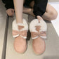Snow Boots Women's Winter Bowknot Students Cute and Velvet To Keep Warm Wearing Thick-soled Non-slip Cotton Shoes