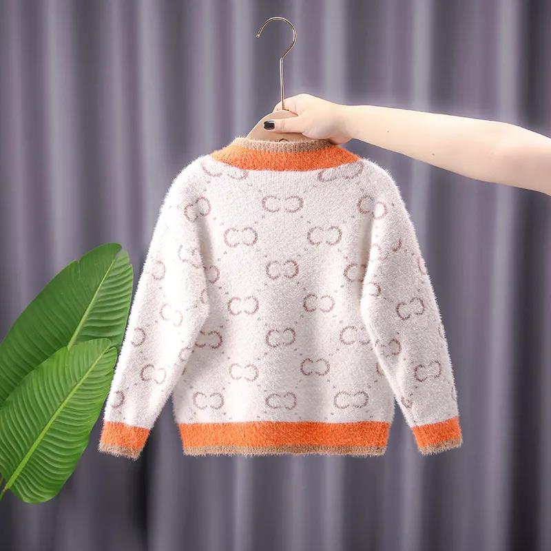 Girls Sweater 2021 Fall/winter Cardigan Western Style Big Boy Girl Knit Sweater Coat