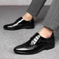 Oxford Business Men Shoes Patent Leather Lace Up Shoes Business Dress Soft Sole Breathable Spring Wedding  Shoes