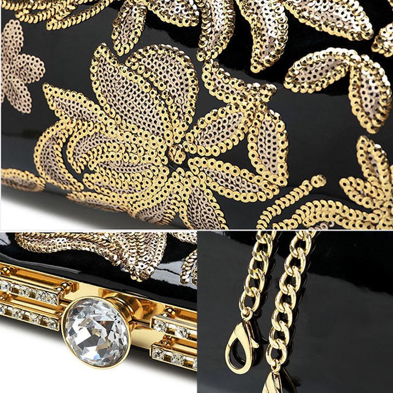 Women's sequins Clutch Bag Smooth Leathe Shoulder Bag Ladies Wedding Evening Banquet Bridal Rhinestones Clutch Purse Elegance Luxury