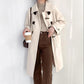 Retro Horn Button Woolen Coat Women's Mid-length 2021 Autumn and Winter Korean Style Thick Woolen Coat
