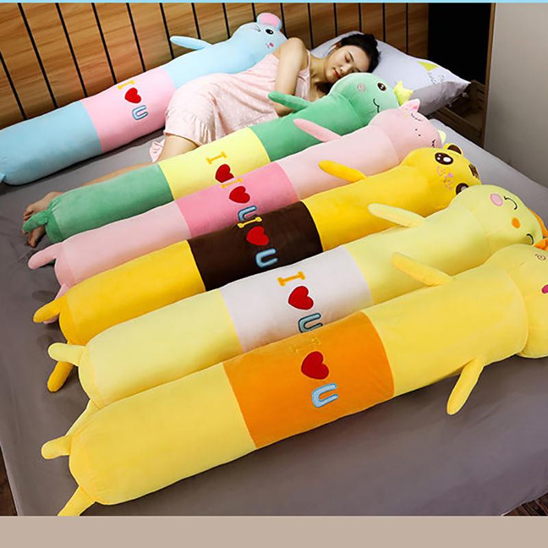 Removable Washable Sleeping Pillow  Cylindrical Plush Pillow Sleeping Bed Extra Long Pillow