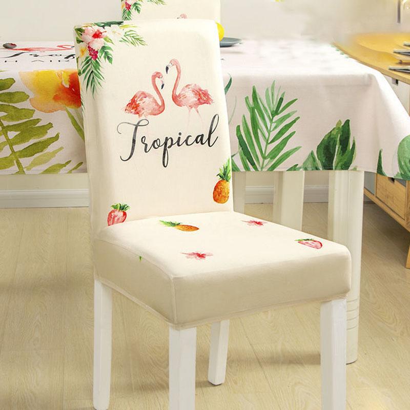 2/4/6pcs Cartoon Printing Dining Chair Cover Spandex Stretch Elastic Chair Cover for Wedding Dining Room Office Banquet