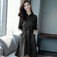 Autumn Female Coat Double Breasted Long Sleeve Jacket Loose Casual Windbreaker