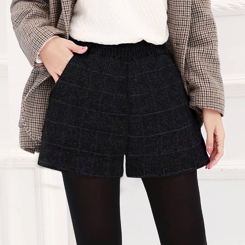 Plus Size Women Shorts Woolen Shorts Harem Short Pants with Pockets Female Casual Wear
