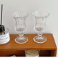 Ins Retro Embossed Goblet Transparent Glass Red Wine Champagne Glass High-value Cold Drink Glass