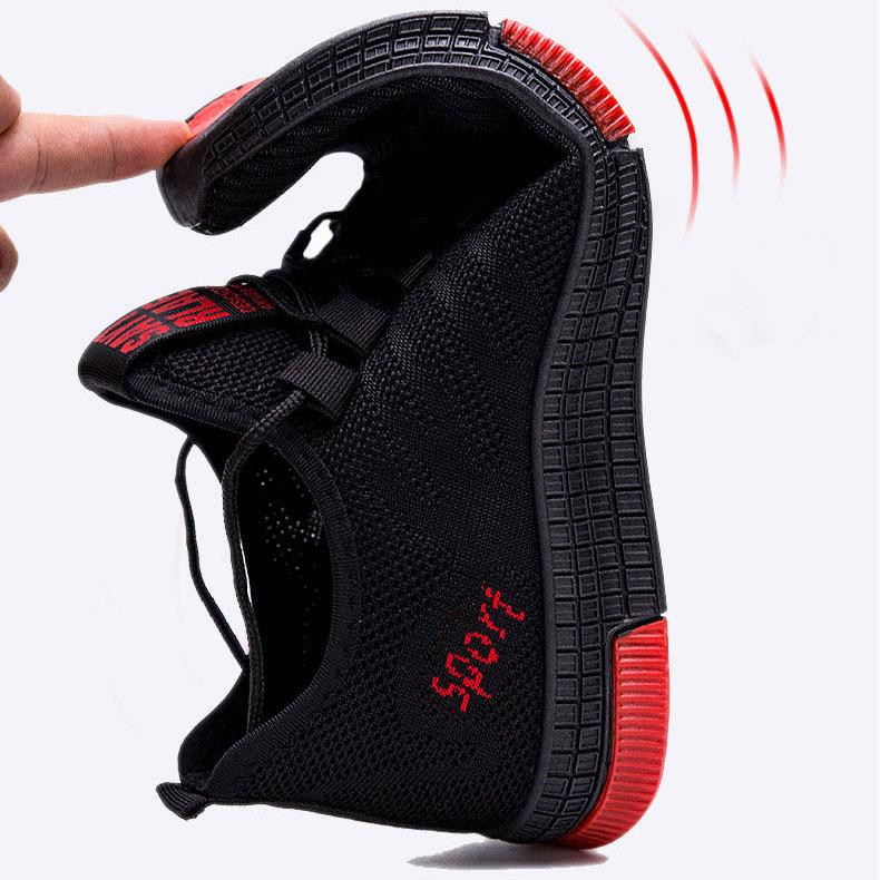 Men's Spring Autumn Large Size Solid Color Lightweight Soft Sole Flat Sports Shoes Breathable Sneakers