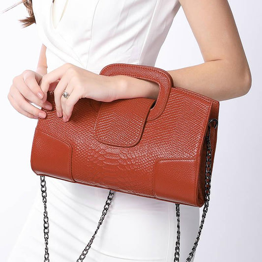 Genuine Leather Handbags Women's Fashion All-match Messenger Shoulder Bags Handbags Large Capacity